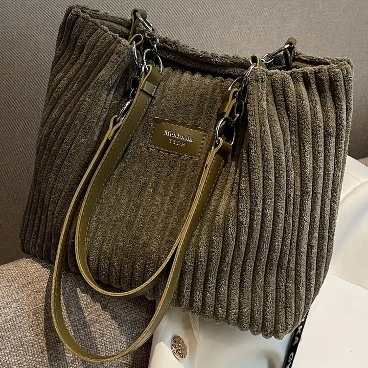 Samantha Corduroy Tote Bag