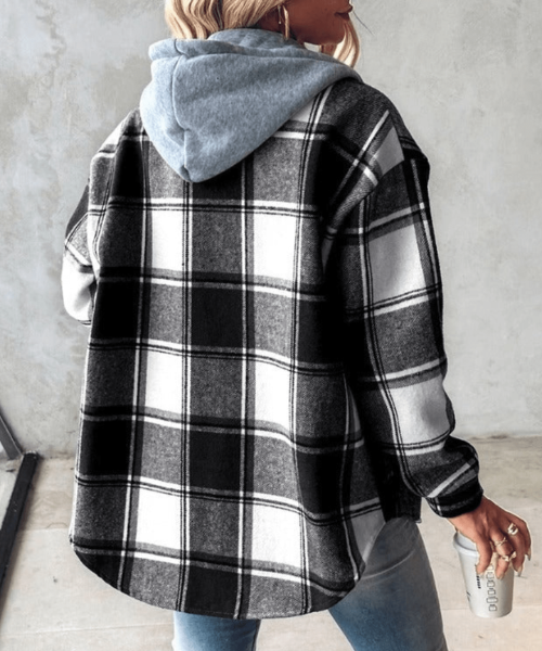 Katie | Flannel Shirt Jacket with hood