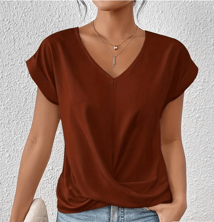 Lona Elegant V-neck Top